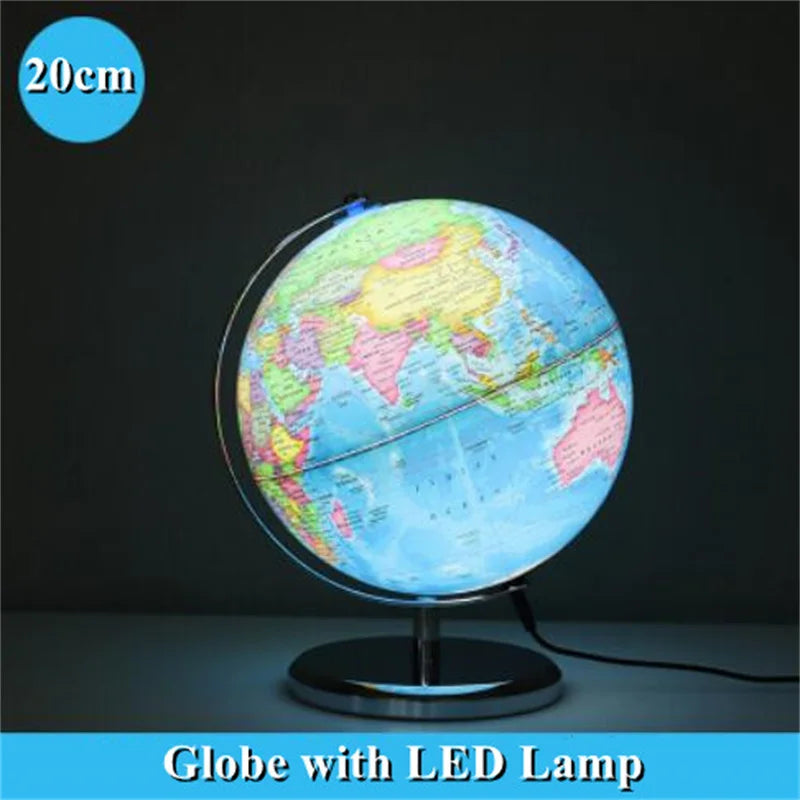 Luminous English globe with HD printing and 360 degree rotation - Globe With LED Lamp