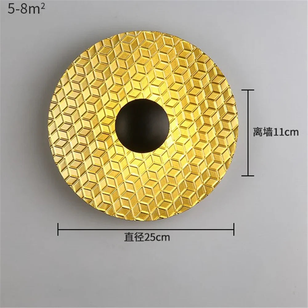 LED wall sconce round in decorative Nordic metal for modern interior - L