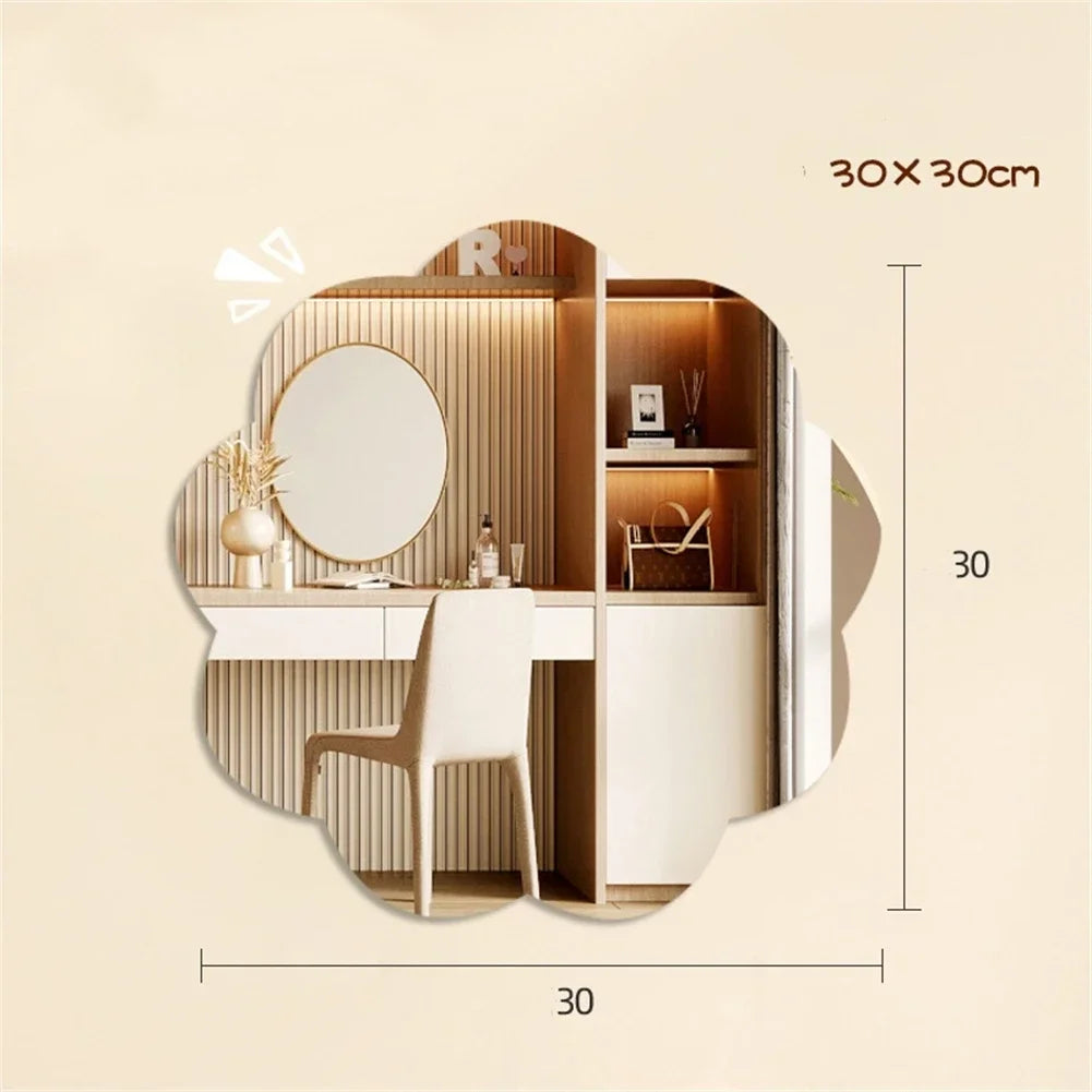 Decorative acrylic wall mirror in unbreakable acrylic for home - 30x30cm