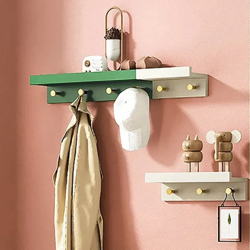 Wooden wall coat holder for creative and practical storage - view 2