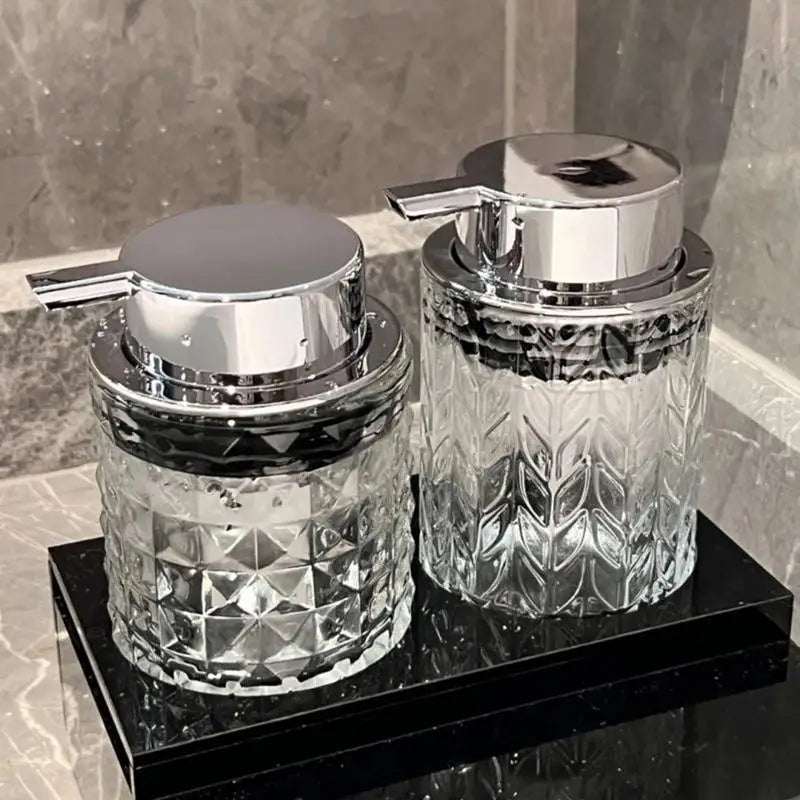 300ml Manual Soap Dispenser Transparent Glass Hand Sanitizer Bottle Container For Shampoo, Body Wash house Bathroom Accessories - view 4