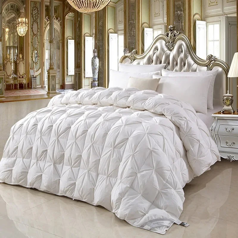 100% white goose down comforter, high-quality five-star hotel twisted flower comforter, pure cotton winter thick comforter - 180x220cm 3.5kg / WHITE