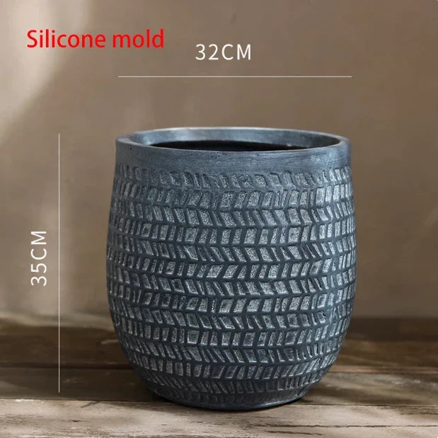 Modern silicone mould for light and luxurious concrete flower pot - Gold