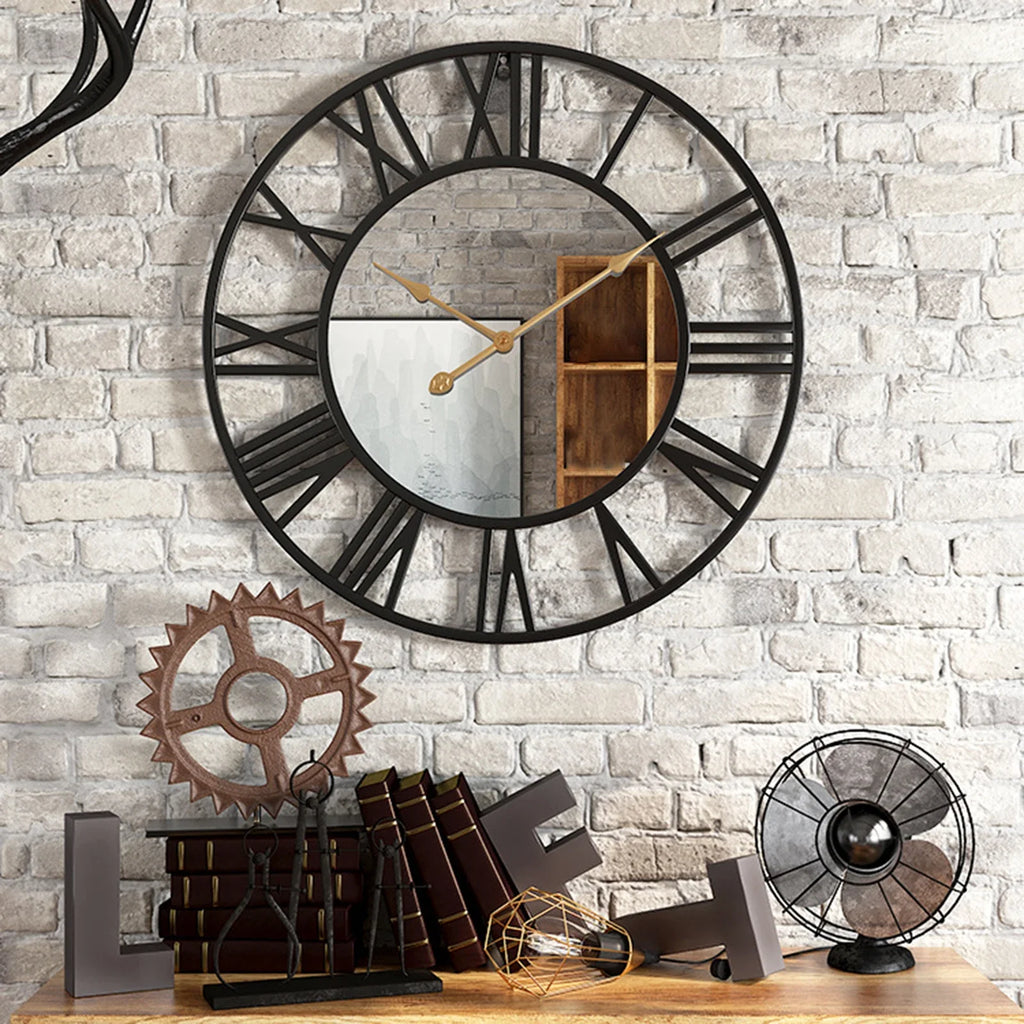 Decorative wall clock with 12 hours display and Roman numerals - view 3