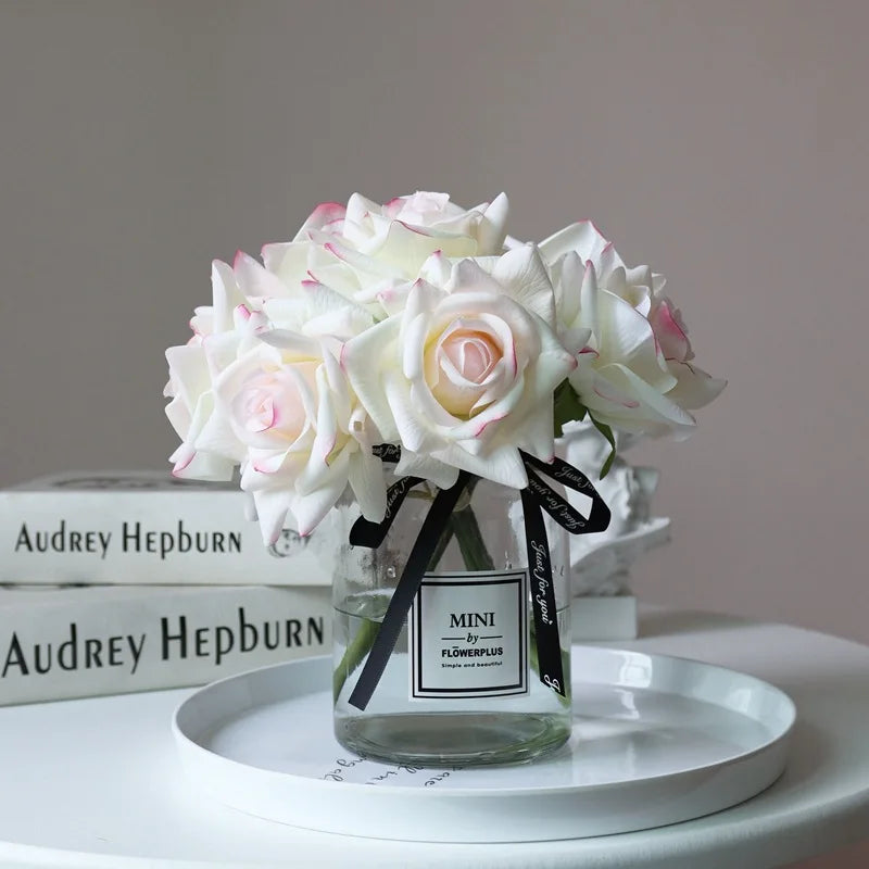 Bouquet of realistic artificial rose wines for wedding and decoration - view 3