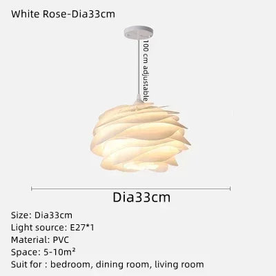 Danish acrylic pendant light for romantic interior decoration - White-Dia33cm / Neutral Light