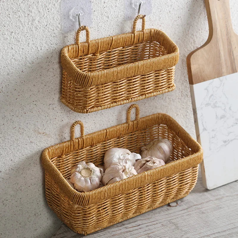 Wall storage basket hand woven decorative and practical