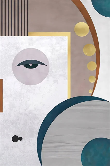 Abstract Modern Figures Canvas Wall Art, Multicolor - MULTI / 50x70cm unframed