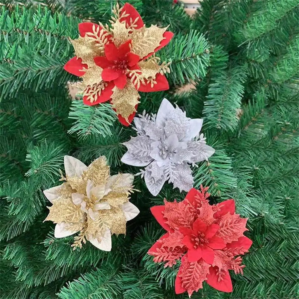 Hanging decoration glittery flower for Christmas tree - view 3