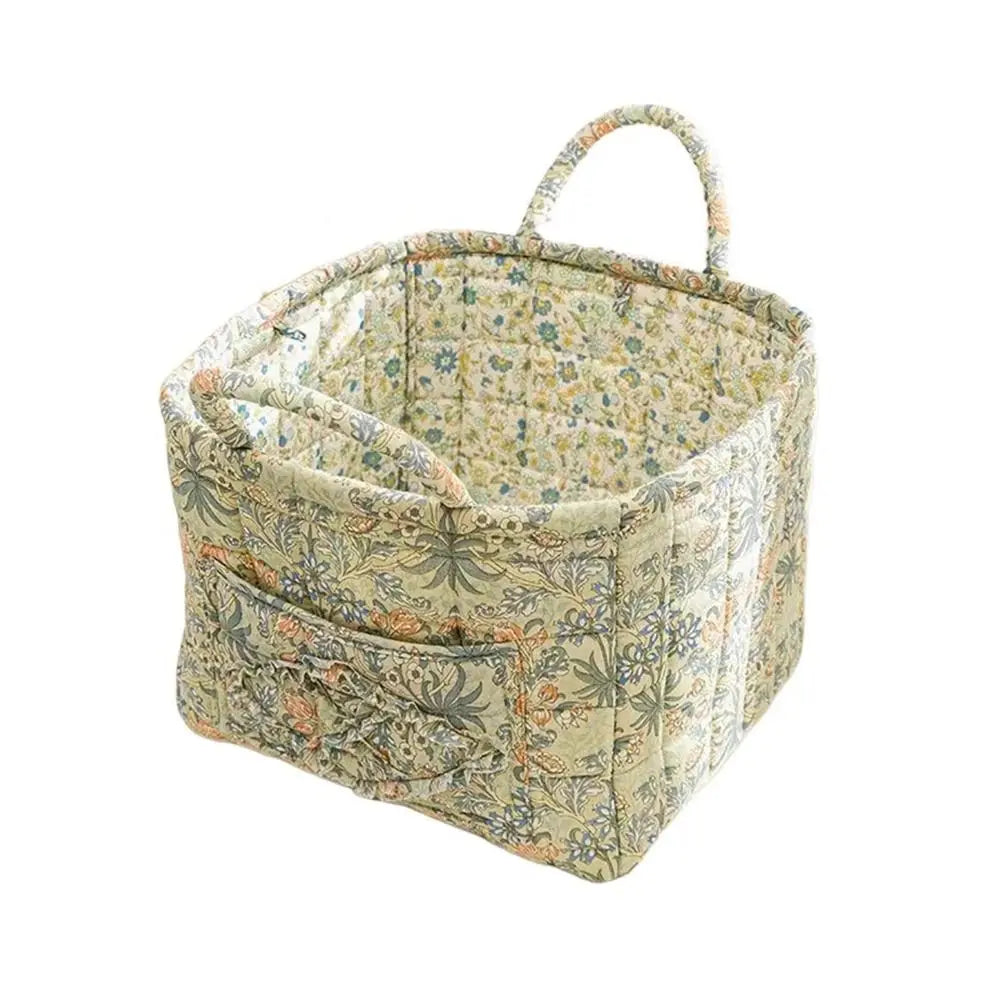 Fabric storage basket washable pastoral style stackable multi-purpose - Style B