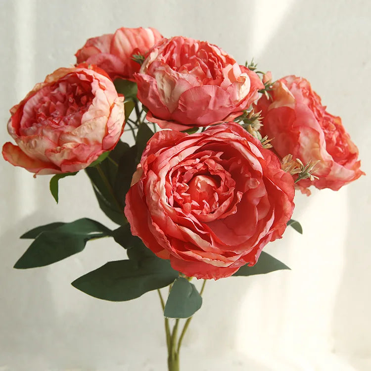 Bouquet of artificial peonies for decoration and photography - Orange
