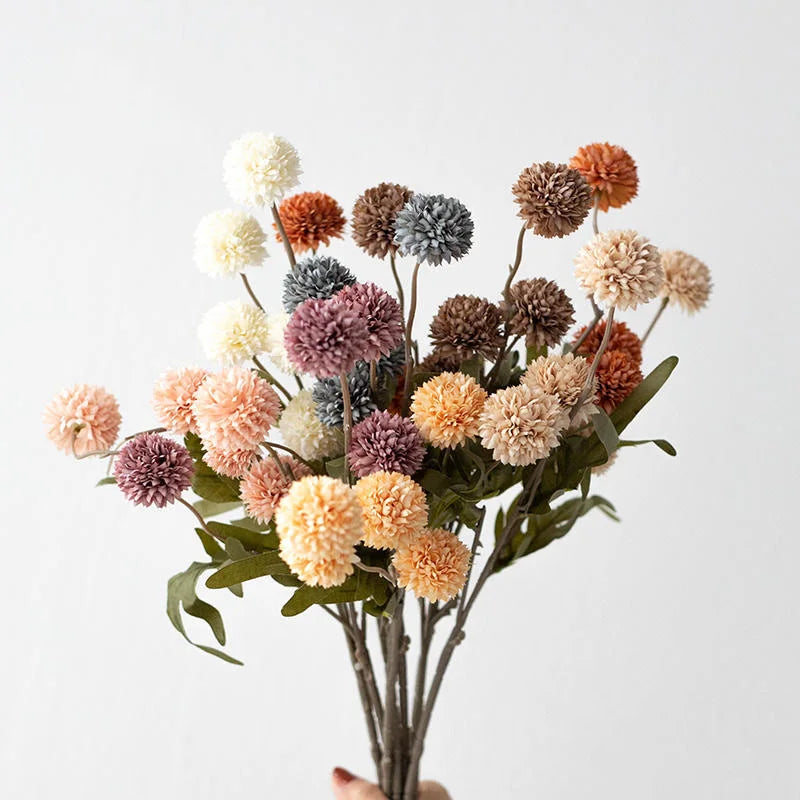 5 dandelion heads artificial flowers for wedding decoration party