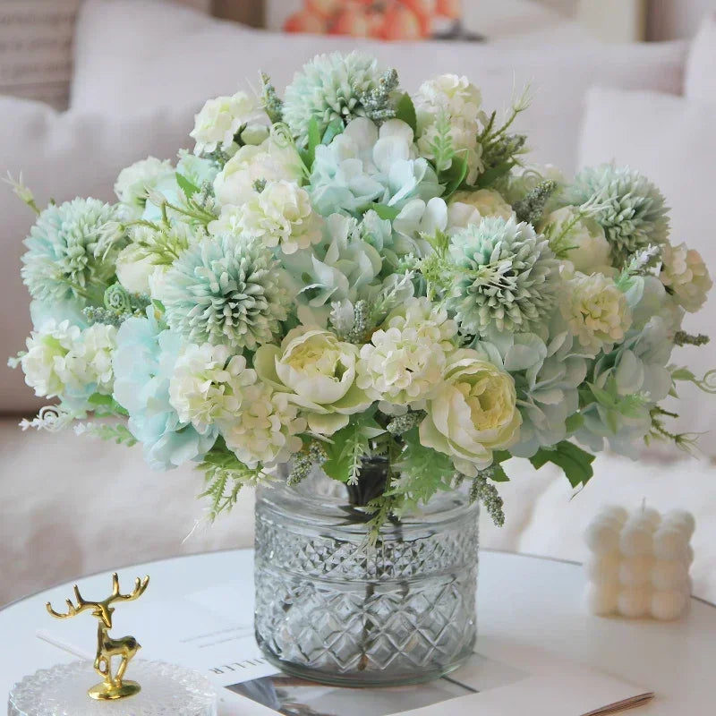 Bouquet of artificial peonies hortensias for festive decoration - view 6