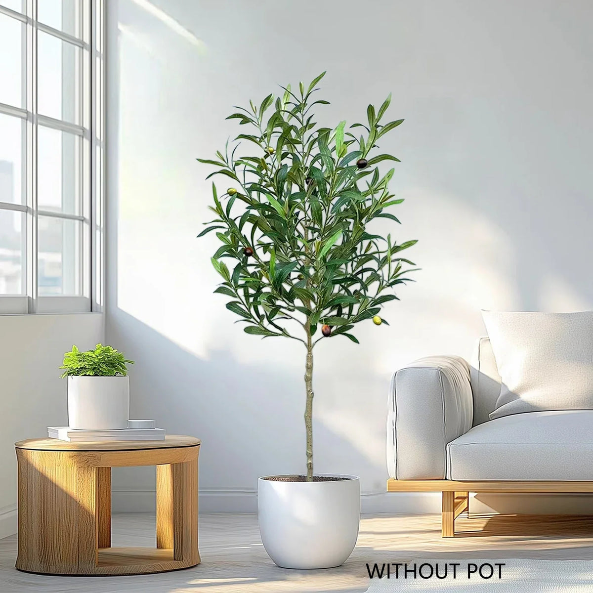 Realistic artificial olive branch for interior decoration - view 3