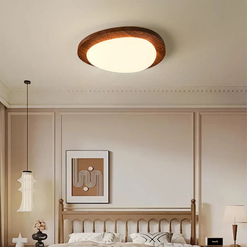 Modern wooden minimalist ceiling lamp Nordic log pattern