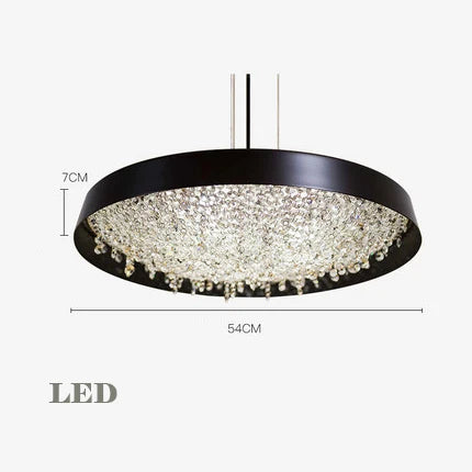 Chandelier in modern crystal black and white for interior decoration - Dimmable / Dia54cm
