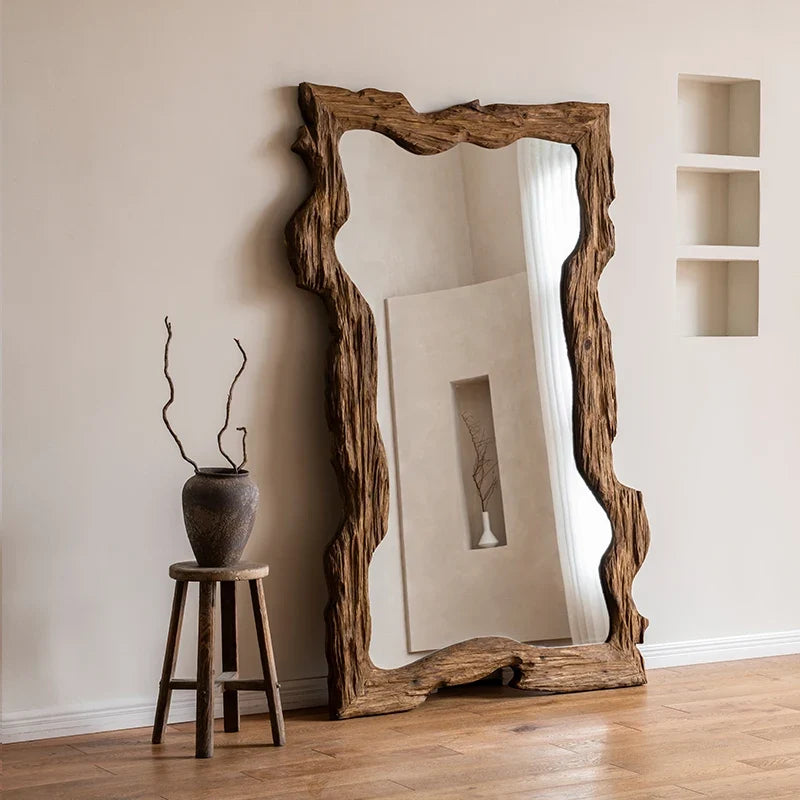 Luxury modern decorative wooden standing mirror for home