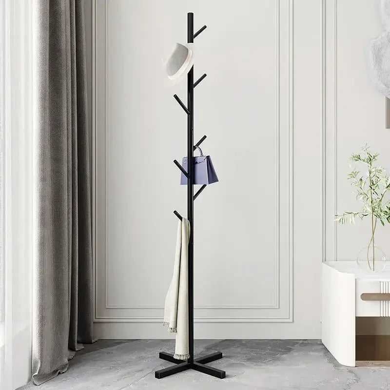 Metal Standing Holder for Purse, Tree with Light, Luxury Rock Plate Base, Marble Scarf and Bag Rack, Minimalist Stand - Black Cross Base 1