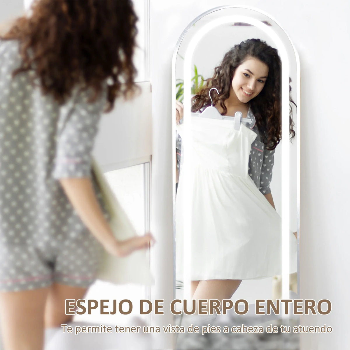 Integral mirror with led silver aluminum lighting - view 4