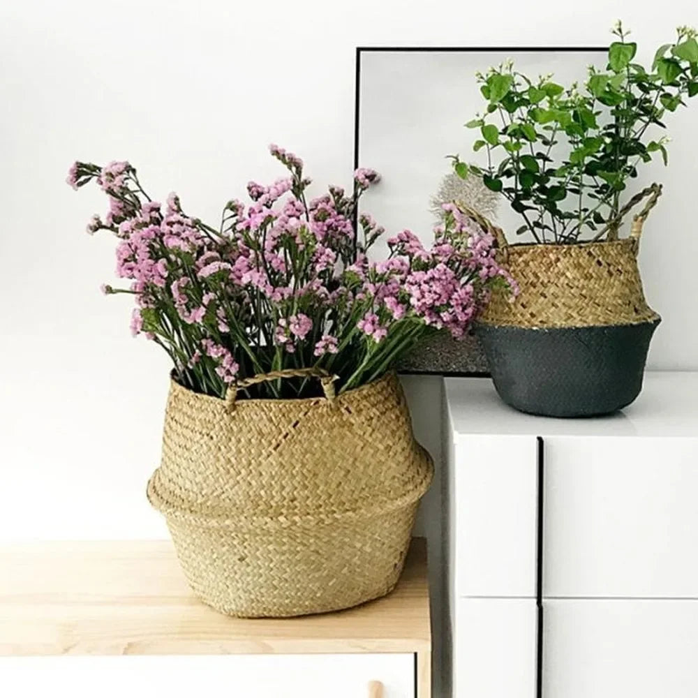 Wicker hanging basket for storage and decoration - view 2