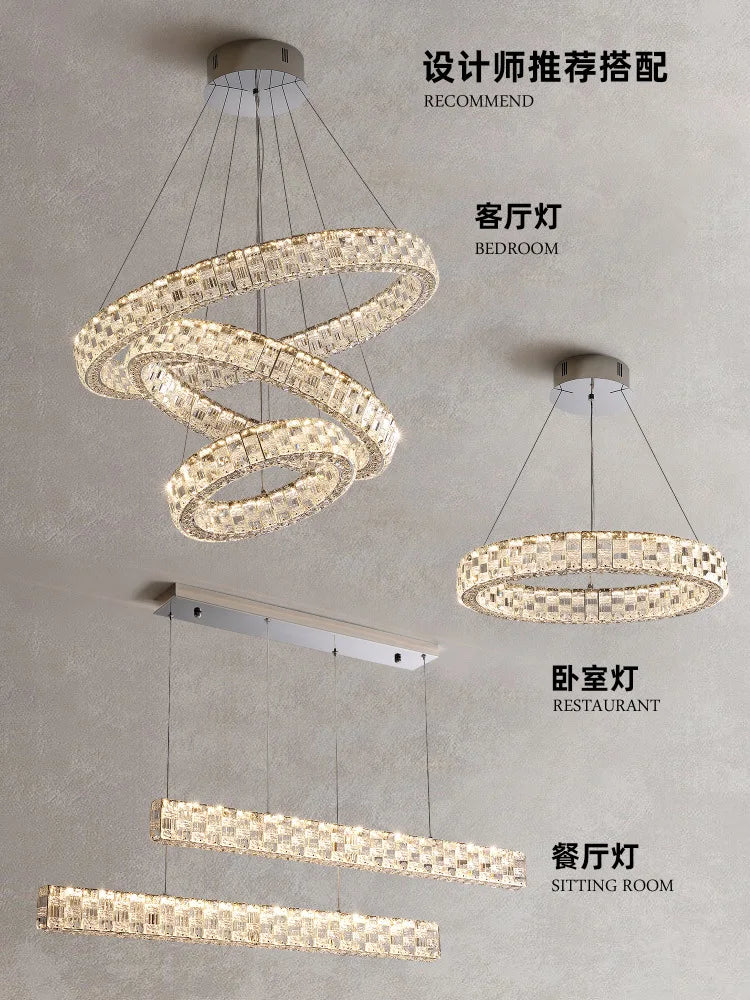 Postmodern crystal chandelier for bar and living room - view 5