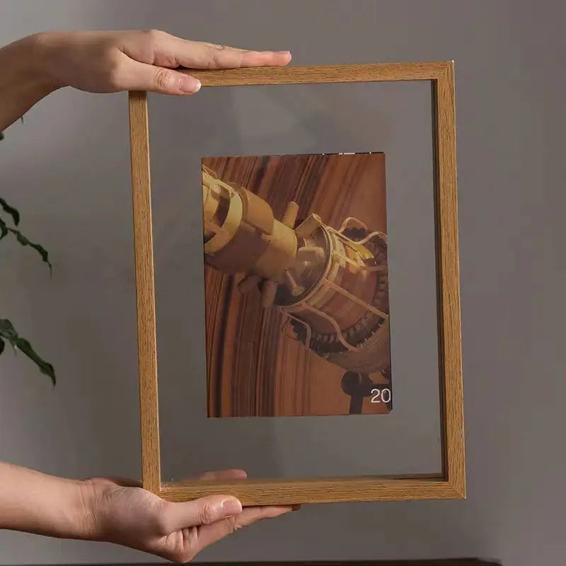 Classic Solid Wood Double-Sided Transparent Acrylic Photo Frame, Framing Photos, Specimens, Certificates, Paintings, Posters - view 3