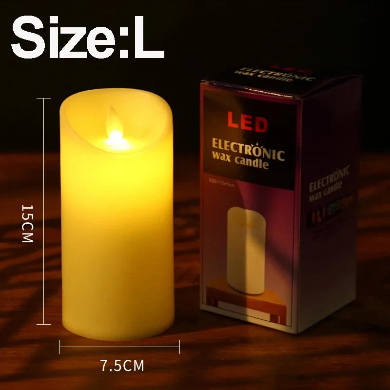 Decorative led candle for wedding and birthday - Large candle / Ivory