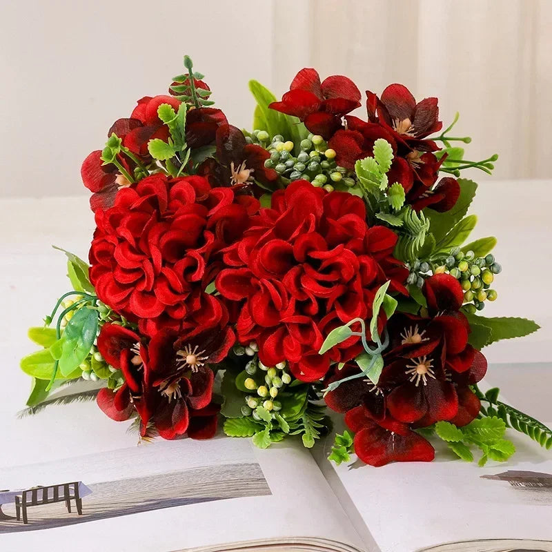 Bouquet of silk chrysanthemums for garden decoration - view 2