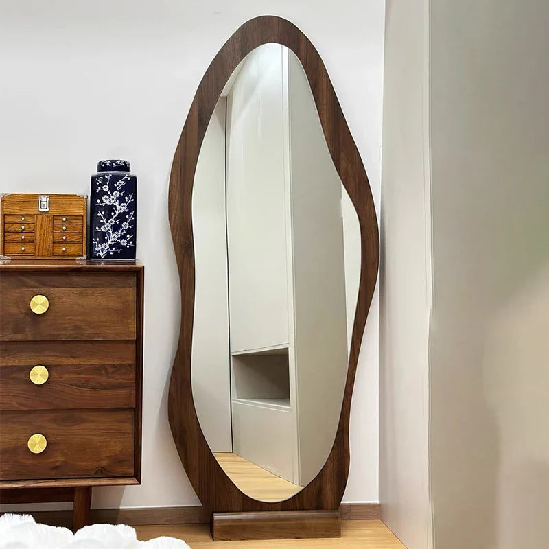 Minimalist decorative mirror in wood for aesthetic interior - view 4