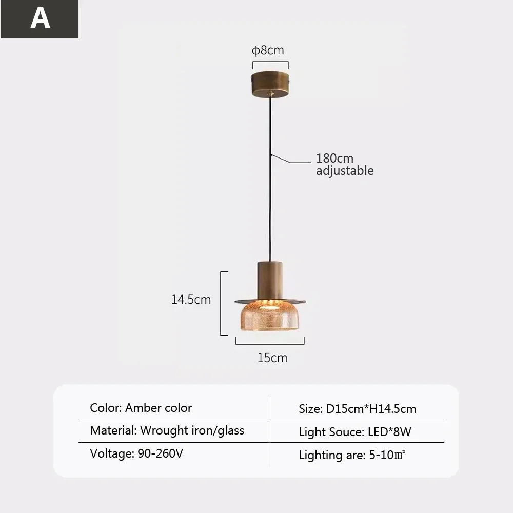 LED glass back pendant light for modern lighting and elegant atmosphere - AA / Warm Light