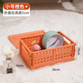 Collapsible Desktop Storage Box, Student Cosmetics Basket, Simplicity, Household, Dormitory, Stationery, Sundry, Small - Orange-Small size