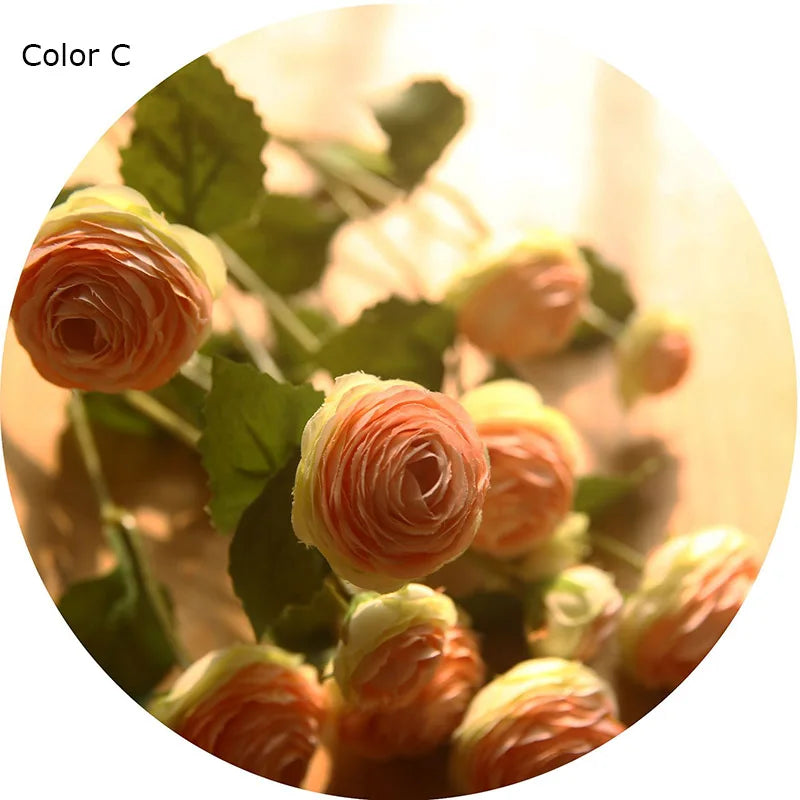Artificial flowers in pink silk and renuncles for wedding decoration - C 1 PIECE