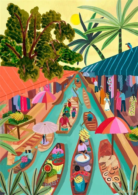 Colorful posters and prints of abstract landscapes for interior decoration - 20x30cm Unframed