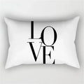 Black and White Marbled Rectangular Throw Pillow Cover, 30x50 cm