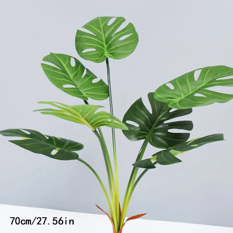 70 cm Artificial Monstera Plant in White, Yellow, or Green - 70cm Green