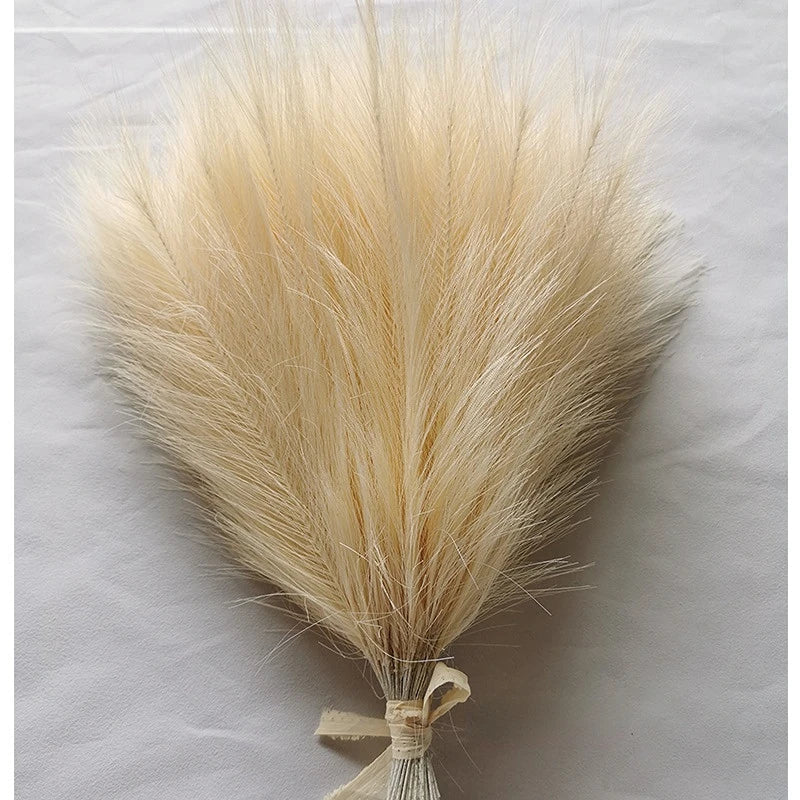10 bouquets artificial pampa grass for interior decoration - Beige / 30 Pieces