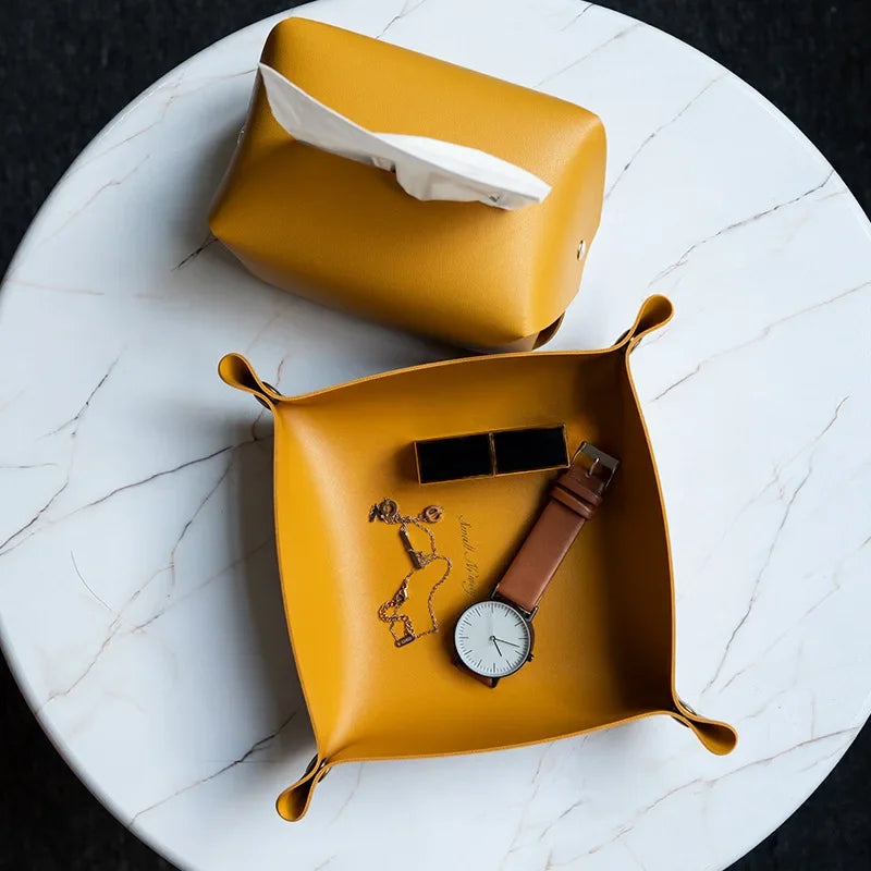 Nordic leather storage box for office and jewelry - view 4