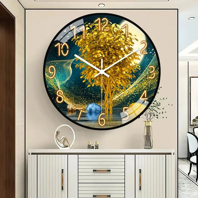 Glass wall clock design modern Chinese style creative and silent - view 2