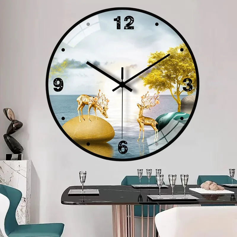 Glass wall clock design modern Chinese style creative and silent - view 5