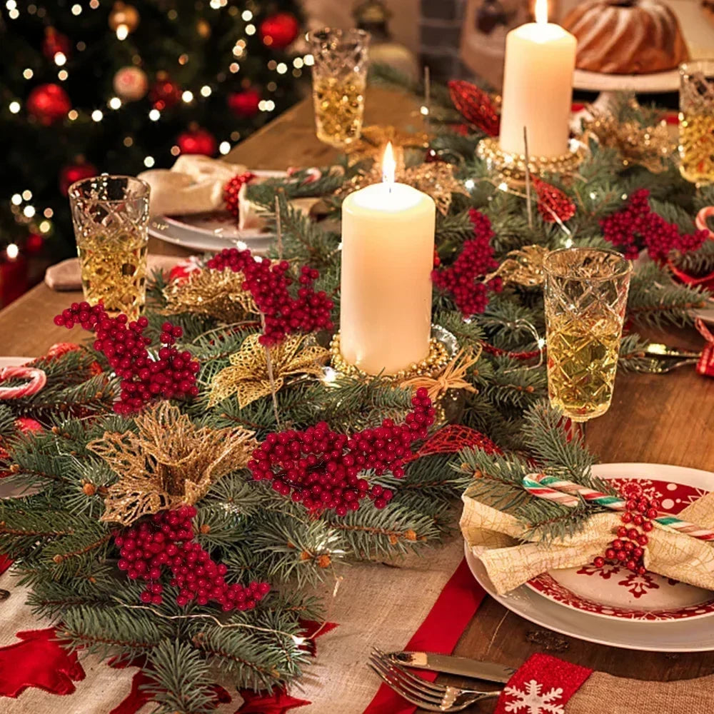 Artificial berry branch for Christmas decoration - view 5