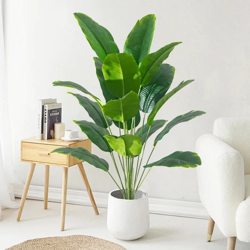Artificial plants tropical palm fake for outdoor interior decoration - 65cm 12 feuilles