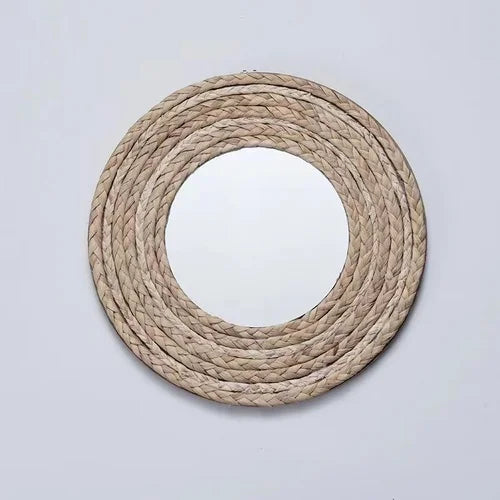 Raffia decorative mirrors for elegant wall decoration - 33 18 cm 1