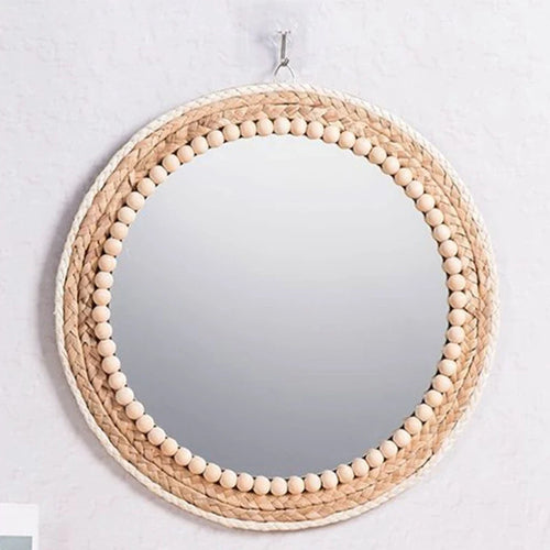 15-Inch Round Rattan Wall Mirror, a Statement Piece for Any Room - view 2