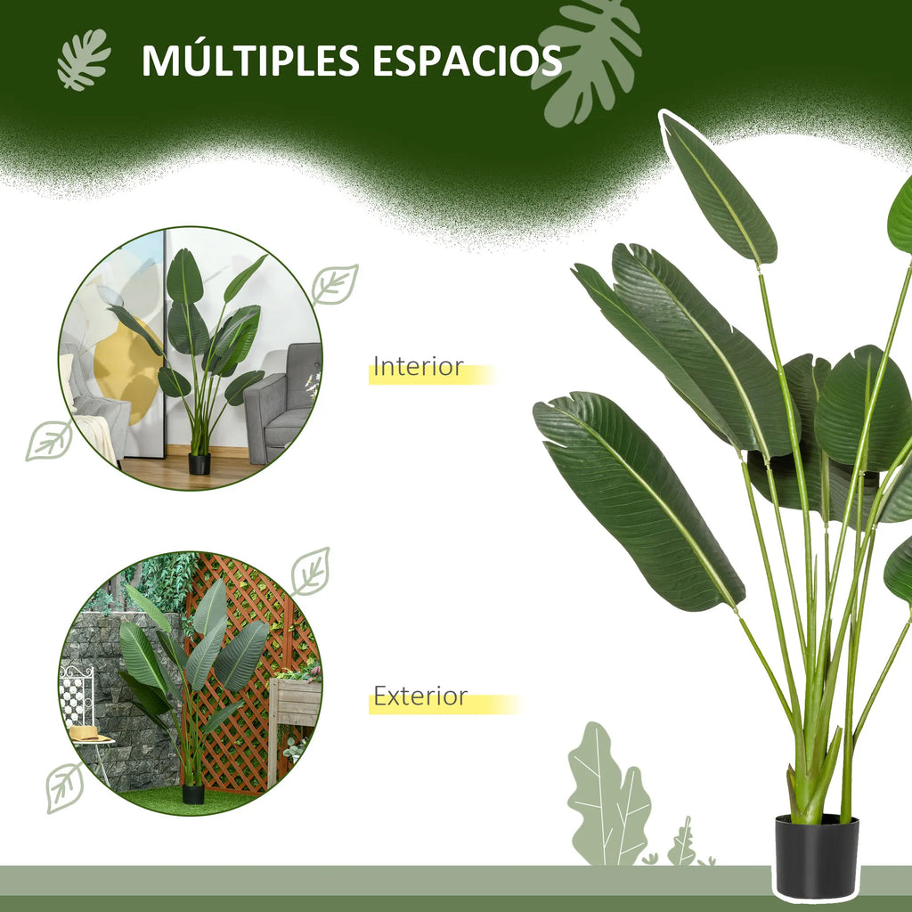 Artificial banana tree with pot and realistic leaves for interior decoration - view 7