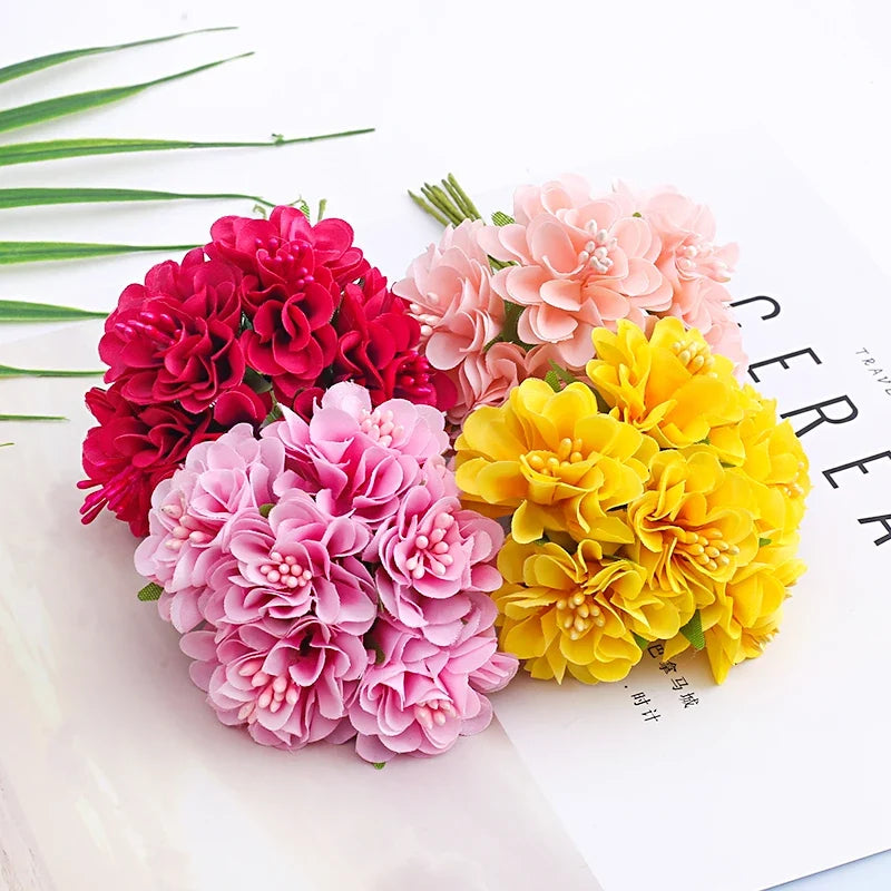 Bouquet of artificial hortensia mini flowers for decoration and DIY - view 5