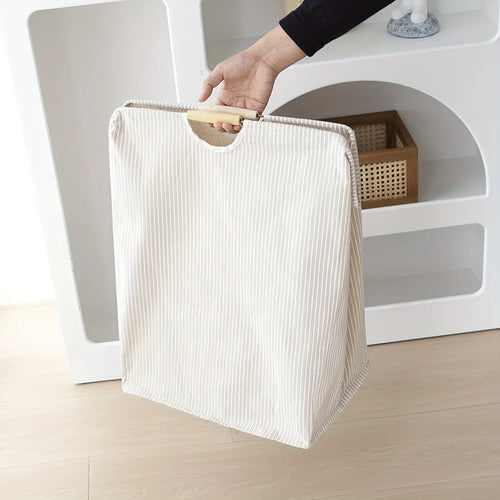 1pc Large Dual-handle Laundry Hamper, Dirty Clothes Hamper For Bedroom, Bathroom, Waterproof, Freestanding, Tall Laundry Basket - view 2