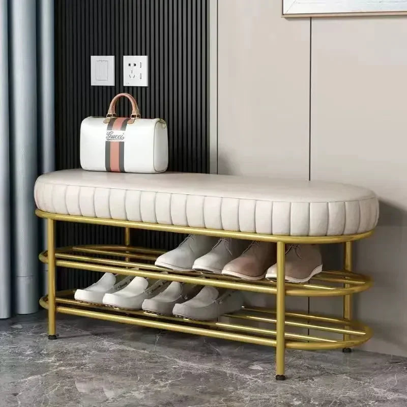 Design stool for entry and storage shoes - Technical Fabric 80cm 1