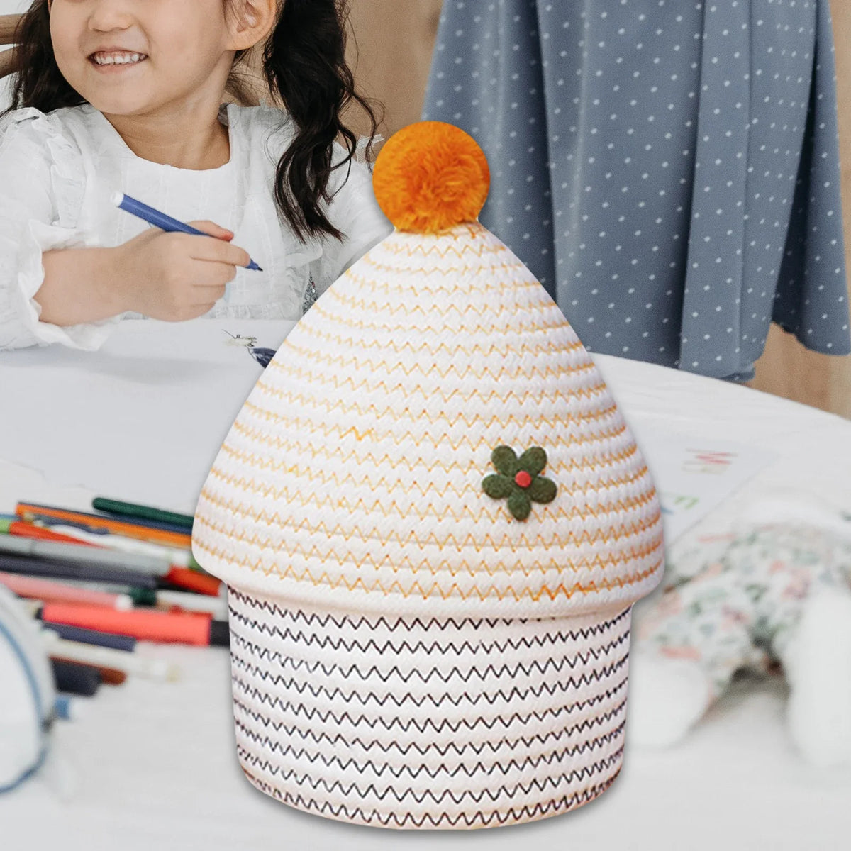 Hand Woven Cotton Basket for Decorative Storage - view 6