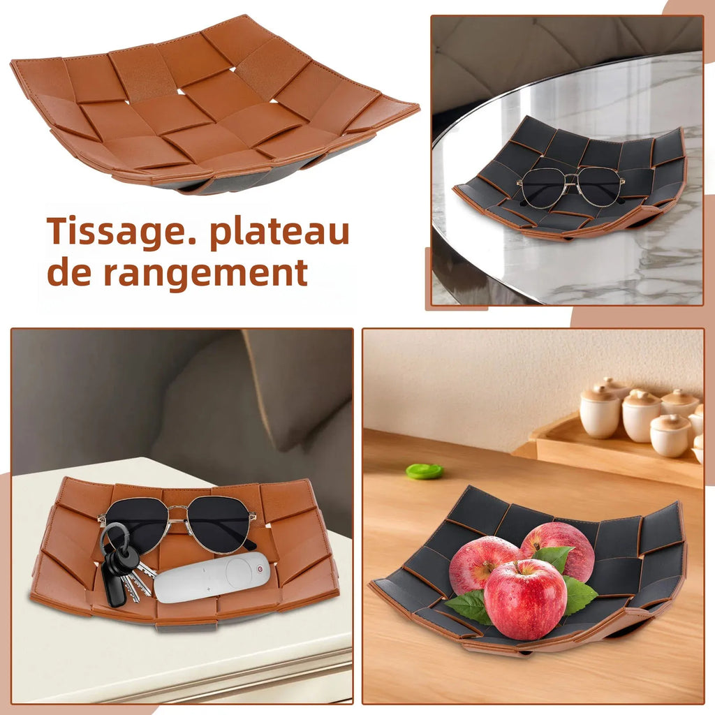 Leather storage tray for keys and other objects - view 5