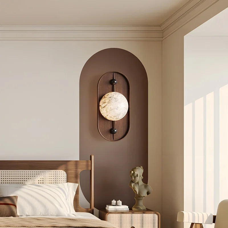 Modern light and light marble wall sconce for interior decoration - view 3
